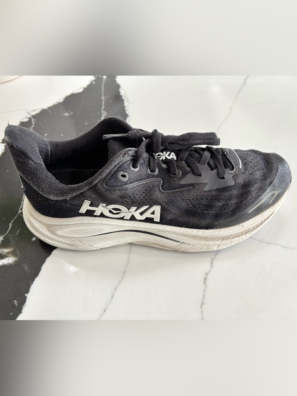 Hoka Kids Black and White Sneakers